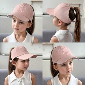 Resim 1 adet Gençlerin Yaz Beyzbol Şapkası, Dikişli Yaylı - Hafif, Ayarlanabilir Snapback, Kızlar ve Erkekler İçin, Pembe ve Beyaz Yay Tasarımı, Açık Hava Aktiviteleri, Plaj, Yürüyüş İçin Mükemmel, 3-8 Yaş İçin Uygun, Gençlerin Güneş Koruma Şapkası, Rahat Genç Giyim, Şık Dikiş 