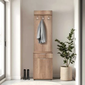 Resim adore mobilya Porto Tek Kapılı Çekmeceli Portmanto ve Ayakkabılık Dolabı - Tori 