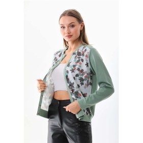 Resim Sistas Kadın Desenli Düğmeli Ceket 23969 Mint Mint Yeşili 