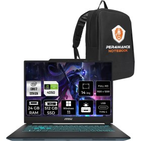 Resim Msı Cyborg 14 Intel Core I7 13620H 24GB 512GB SSD RTX4050/6GB 14" Fhd+ 144Hz W11H Taşınabilir Bilgisayar & Per4 Çanta A13VE054XTRP352 