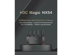 Resim H3C Magic NX54, Dual Band, Wifi 6, 5400MBPS, 4port Gigabit, 6AD Anten, Masaüstü, Router, Access Point 