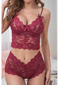 Resim Merry See Dantel Sütyen Külot Takım İç Giyim Kırmızı 001 