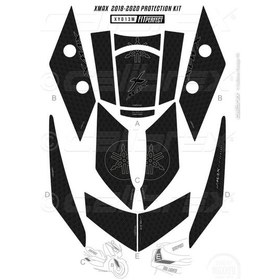 Resim Yamaha Xmax 250 Tank Pad Full Set 12 Parça Siyah 2018-2023 