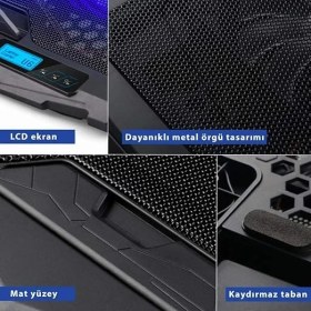 Resim Leaf Shop C1 LED Ekranlı Notebook Soğutucu Siyah 