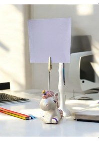 Resim Sevimli Sedef Unicorn Fotoğraf Not Tuacağı Hediyelik Not Tutucu Sim 
