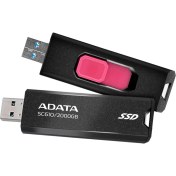 Resim Adata 2tb Harici SSD Usb3.2 Gen2 Maksimum 550/500MBPS SC610-2000G-CBK/RD 