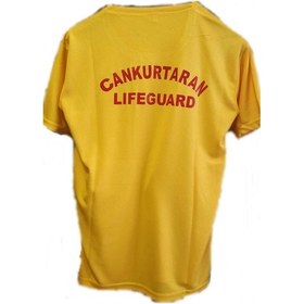 Resim Tssf Sıfır Yaka Dry Touch Kumaş Lifeguard Cankurtaran Üniforma 3'lü Takım Kırmızı-Sarı 