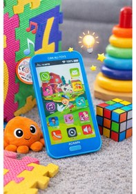 Resim Eğitici Oyuncak Telefon Sesli Işıklı Çocuk Oyuncak Smartphone Mavi 