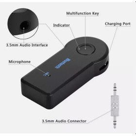 Resim Kablosuz Bluetooth Aux Kiti 3.5 Mm Stereo Ses Alıcısı, Araç Ve Ev Ses Sistemleri Uyumlu Adaptör 