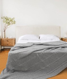 Resim Koza Home Trenza Gri Çift Kişilik Battaniye 15030 