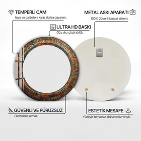 Resim Firavun Halkası Cam Tablo Yuvarlak Ayna - Yok / 40 cm 