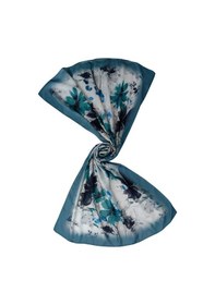 Resim Mim Eşarp Ebruli Cotton Vual Çiçek Desenli Şal 75x190 Cm Su Yeşili 