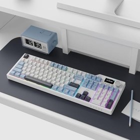 Resim Coverzone Ajazz AK35i V3 Kablosuz Mekanik Oyuncu Klavyesi-Gasket Gövde Yapısı Dinamik RGB-TFT Ekranlı Mavi/Avakado Switch 