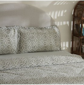 Resim Lea %100 Pamuk Tek Kişilik Nevresim Takımı Yeşil Beyaz 