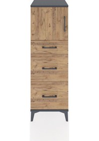 Resim Hyperion Dolap Tek Raflı 3 Çekmeceli Tek Kapaklı 44x44x134 An... Antrasit 