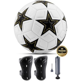 Resim Telvesse 3lü Set Futbol Topu Tekmelik Pompalı Sert Zemin Halı Saha Futbol Topu New Black No5 