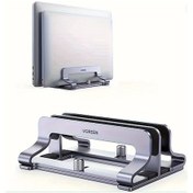 Resim Xuweiwei Koyu Gri Ayarlanabilir Alüminyum Dikey Laptop Standı Ofis İçin Katlanabilir Masaüstü Tutucu 