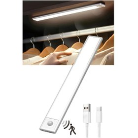 Resim Şarjlı Kablosuz Led Lamba Hareket Sensörlü Dolap Mutfak Merdiven Koridor Çalışma Aydınlatma Metal Gri 