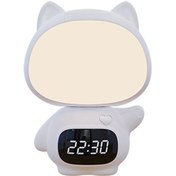 Resim Soulader Şarjlı Çocuk Odası Gece Lambası Oyuncaklı Çalar Saat Beyaz 