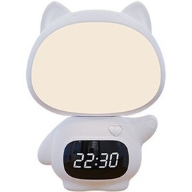 Resim Soulader Şarjlı Çocuk Odası Gece Lambası Oyuncaklı Çalar Saat Beyaz 
