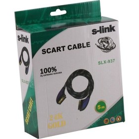 Resim S-Link Slx-937 Scart To Scart 5Mt Gold Kılıflı Kablo 