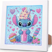 Resim Çerçeveli 1 Takım Disney Elmas Boyama, Kendin Yap Stitch Elmas Boyama Seti, Dijital Resim Sanat Elmas Boyama, Karikatür Mozaik Yaptırma ile Ev Duvar Dekorasyonu 