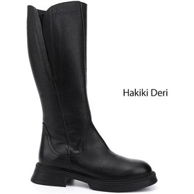 Resim Gönderir Kadın Siyah Floter Fermuarlı Kalın Topuklu Hakiki Deri Çizme Gkzc13446598 Siyah 