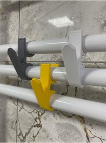 Resim Havlupan Askısı, Havlupan Askılık, Bornoz Askısı, Banyo Askısı 4 Adet Beyaz Sarı Antrasit Gold 
