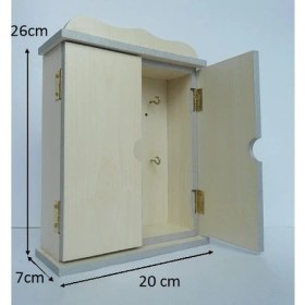 Resim Ahşap Anahtar Dolabı Anahtarlık - Akça 