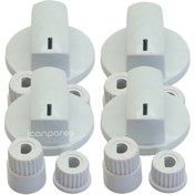 Resim icanPARES Eminçelik-esty-ferre Uyumlu Ankastre Set Üstü Ve Ocak 4 Lü Düğme Takımı - Beyaz 