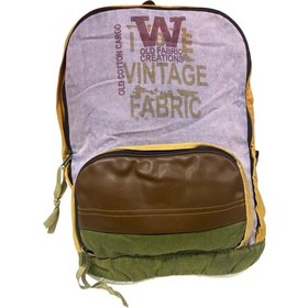Resim Old Cotton Cargo Kaliteli Tek Bölmeli Vintage Disayn Günlük Gezi Spor Okul Sırt Çantası Patchwork Komor 29x42cm Mor 