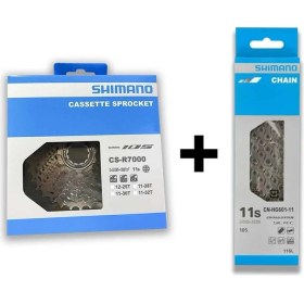 Resim SHIMANO Cs- R7000 105 11-28T Ruble + SHIMANO CN-HG601 Zincir 11 Vites Set 