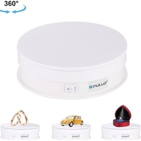Resim Rogfer Puluz 15 Cm Usb Elektrikli Döner Tabla Ekran Standı Video Çekim Sahne Fotoğraf İçin Pikap, Yük 1-5kg Beyaz White 