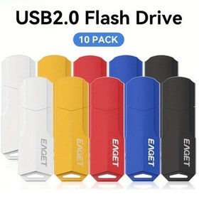 Resim Xuweiwei 10 Adet Çok Renkli Eaget Usb Bellek 4gb Yüksek Hızlı Veri Depolama Usb 2.0 Dosyalar Fotoğraflar Videolar İçin Pil Gerekmez 