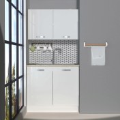 Resim Decoraktiv Mini 90 MDF Hazır Mutfak Dolabı - Tezgah Dahil - Parlak Beyaz 
