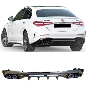 Resim Mercedes W206 c63 amg arka tampon difüzör ve egzoz ucu amg 2021 