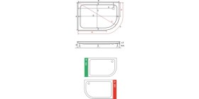 Resim Shower Oval Asimetrik Duş Teknesi (Panelli) 80*100 