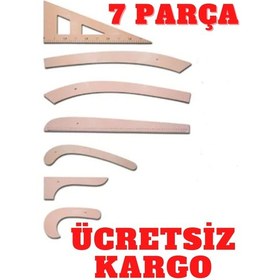 Resim 7 Parça Terzi-Modelist-Tekstil Plastik Cetvel Riga Gönye Takımı N11.5 