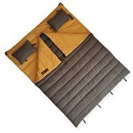 Resim Naturecamp Era 350 -15 Derece Birleşebilir Çift Kişilik Yastıklı Kahverengi Uyku Tulumu 