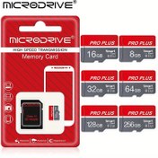 Resim MicroDrive Marka Gri Kırmızı Yüksek Hızlı Micro TF SD Kart 8GB 16GB 32GB 64GB 128GB 256GB Bellek Kartı U3 Sınıf 10 Mini SD Kart SD Adaptör 