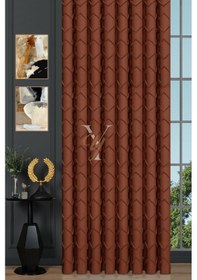 Resim Jakar Kesme Fon Perde Ezgi V-6010 Turuncu Turuncu 