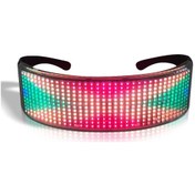 Resim Hallow Led Parti Gözlükleri Bt App Kontrolü Led Işıklı Gözlükler Siyah 