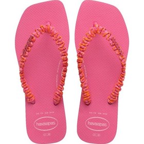 Resim Slim Square Boho Pink Kadın Parmak Arası Terlik-4780 Pembe 