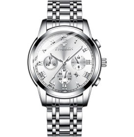 Resim Sones Skmeı 1879 Kare Büyük Ekran Erkek Çelik Kemer Çok Fonksiyonlu El Aydınlatmalı Saat, Renk: Gümüş 