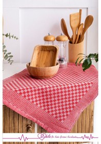 Resim 2 Adet 40x60 Dama Desen Mutfak Havlusu, Sunum Havlusu, Dekoratif Havlu Çok Renkli 