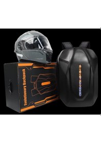 Resim Prıme Karbon, Motorcu Sırt Çantası Ledli Sırt Çantası, Telefon Kontrol Kask Taşıma Çantası Siyah 