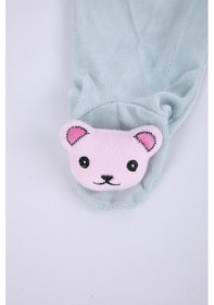 Resim Babyhola Kadife Yelek Patikli Pantolon Unisex Bebek 2'li Set Yeşil 001 