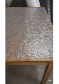Resim 140 X 150 Cm Silinebilir Lüks Masa Örtüsü Şeffaf Hasır Desen Gri Çok Renkli 