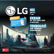 Resim LG Ultra Premium LG UltraGear 49" 240Hz VA 1Ms 32:9 Dual QHD Kavisli Gaming Monitör Siyah 
