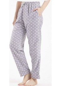 Resim Lüx Polar Cepli Kışlık Kadın Pijama Altı Tek Alt Ra1 Gri 